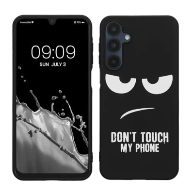 Abbildung von kwmobile Hülle kompatibel mit Samsung Galaxy A16 5G Handyhülle Silikon Case Don&#039;t Touch My Phone Weiß Schwarz