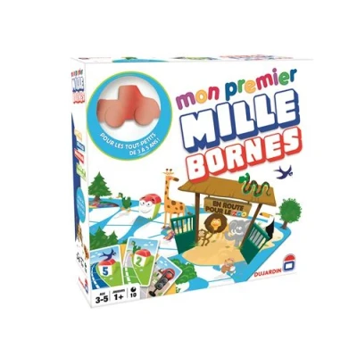 Abbildung von Dujardin 59001 Brettspiel Mein 1. Mille Bornes Auf zum Zoo, französisches Gesellschaftsspiel