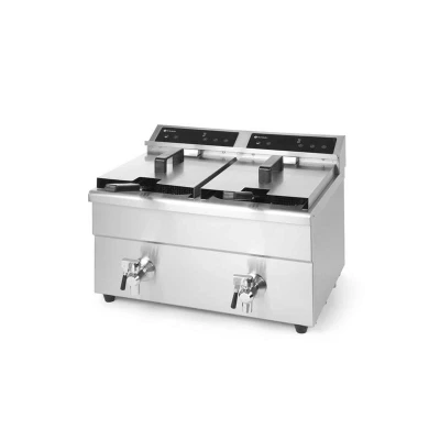Abbildung von HENDI Induktionsfritteuse 2 x 8 l Maße: 58 48,5 40 cm Temperatur: 60&deg;C 190&deg;C Timer: 0 10 Min. IPX4, Gastro Fritteuse kaufen Profi Line