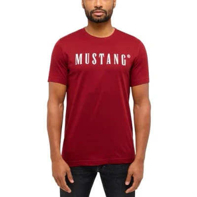 Abbildung von MUSTANG Herren T Shirt Austin Regular Fit S 3XL Weiss Schwarz Gün Beige Rot Grau Baumwolle, Größe:M, Farbe:Syrah 7187