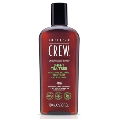 Abbildung von American Crew 3IN1 TEA TREE SHAMPOO, CONDITIONER, AND BODY WASH Duschgel, Herren, Größe: 100 ml,