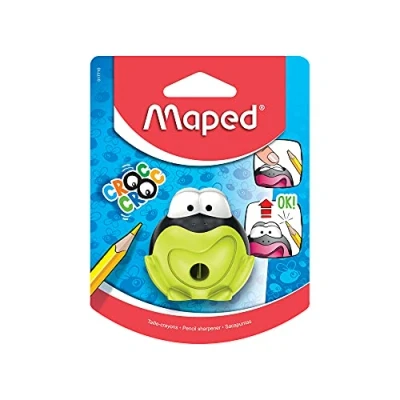 Abbildung von Maped Bleistift Anspitzer, Dosen Anspitzer CROC Frosch, für dünne Stifte, mit Dose türkis, grün, pink