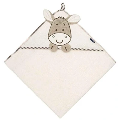 Abbildung von Morgenstern Kapuzenhandtuch Baby Handtuch Kapuze 100x100 cm Baumwolle Oeko TEX Esel