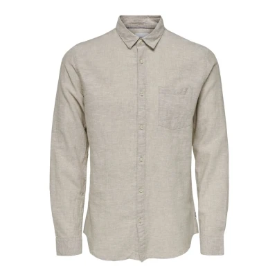 Abbildung von ONLY &amp; SONS Herren Freizeit Hemd ONSCAIDEN Slim Fit XS S M L XL XXL Grün, Größe:M, Farbe:Chinchilla 22012321