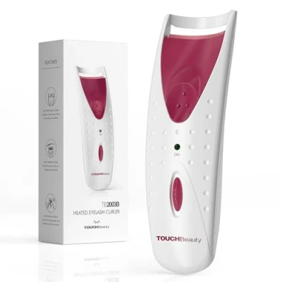 Abbildung von TOUCHBeauty Beheizte Wimpernzange Elektrisch,Wimpernformer Elektrische mit Silikon Heizkissen,Schnelles und Langlebiges Natürliches Wimpern Make up Werkzeug für Frauen AG 2003A(Rot)