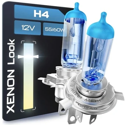Abbildung von Gread 2x H4 Frontscheinwerfer Halogenlampe superwhite 8500k 55W eintragungsfrei