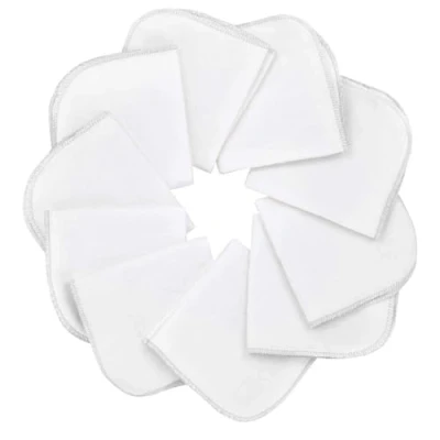 Abbildung von Mias 10 Baby Waschlappen weiß aus Molton Flanell 100% Baumwolle, mit Schlaufe, schadstofffrei/Baby Tücher/Kosmetik Tücher/Allzwecktücher