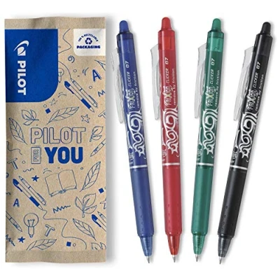 Abbildung von PILOT Lote de 4 FriXion Clicker Negro, Azul, Rojo y Verde Punta Mediana