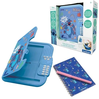 Abbildung von Lexibook, Disney Stitch Elektronisches Tagebuch mit Stift und Notizbuch, interaktiv, passwortgeschützt, lustige Funktionen, Soundeffekte, Blau, SD50D