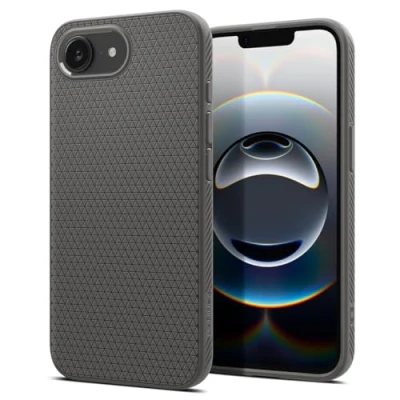 Abbildung von Spigen für iPhone 16e Hülle [rutschfest] Liquid Air Case Handyhülle Schutzhülle Cover Dünn Slim Marble Gray