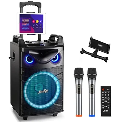 Abbildung von Moukey Karaoke Maschine, 2 Mikrofone, 30cm Woofer, Bluetooth, USB, TWS, 650W, Party