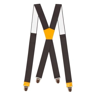 Abbildung von Pierrot Herren Hosenträger Breit und Vintage Premium Made in Germany/France Verstärktes Gummiband &amp; Lederbeschläge mit Extra Starken Metallclips Verstellbare Länge bis 130cm