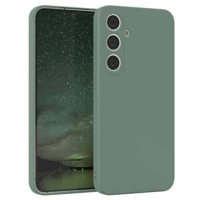 Abbildung von EAZY Case Silikonhülle für Samsung Galaxy S24 Plus Hülle Silikon Grün weich stoßfeste Handyhülle Schutzhülle mit Kameraschutz Dünn Premium Schutz Cover Bumper in Dunkelgrün