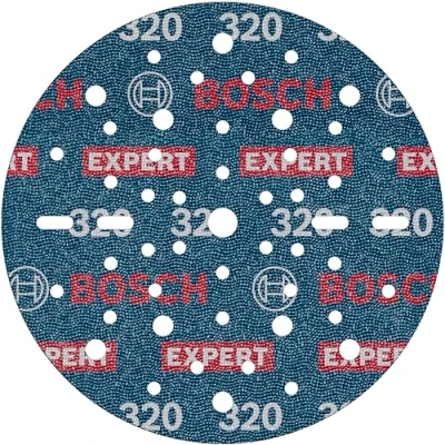 Abbildung von Bosch 6x EXPERT O780 Folienschleifscheibe, 150 mm (für Hartholz, Farbe auf Holz, Ø mm, Körnung 320, Professional Zubehör Exzenterschleifer)