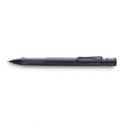 Abbildung von Lamy safari steel black Druckbleistift klassicher Minenbleistift mit ergonomischem Griff &amp; Gehäuse aus ASA Kunststoff Bleistift Feinstrichmine M 41 in Strichbreite 0,5 mm Radiertip
