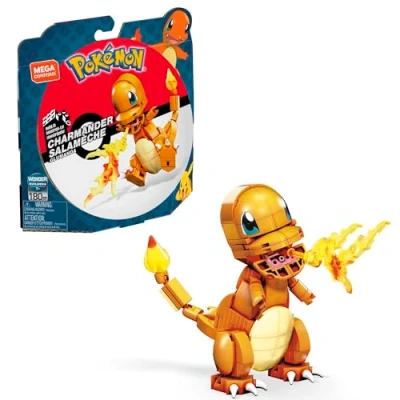 Abbildung von MEGA POKÉMON detailgetreue und feuerspeiende Glumanda Figur zum Zusammenbauen, Bauspielzeug für Kinder ab 6 Jahren, GKY96