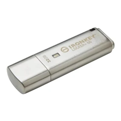 Abbildung von Kingston IronKey Locker+ 50 USB Stick XTS AES Verschlüsselung für Datenschutz mit automatischer USBtoCloud Sicherung IKLP50/32GB