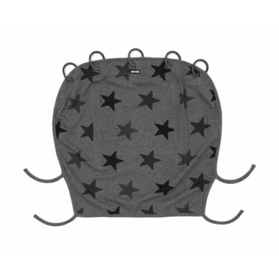 Abbildung von Dooky Sonnenschutz für Kinderwagen, Buggy &amp; Babyschale Grau mit Sternen Sonnensegel Wetterschutz, Regenschutz Buggy, Sonnenschirm Baumwolle LxBxH = 26x3x18 cm