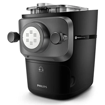 Abbildung von Philips Nudelmaschine Serie 7000 ProExtrude Technologie, Automatisches Abwiegen, vollautomatisch, 8 Formscheiben, Schwarz (HR2665/93)