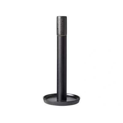 Abbildung von BITZ Küchenrollenhalter, Rollenhalter aus Steingut, Stehend, Höhe 28 cm, Schwarz