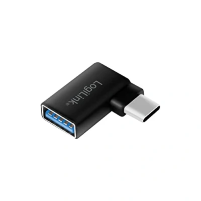 Abbildung von LogiLink AU0055 USB 3.2 Gen 1, C zu A Adapter, 90 gewinkelt, schwarz