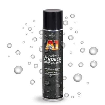 Abbildung von DR. WACK A1 Cabrio Verdeck Imprägnierer 400 ml Imprägnierspray für Textilverdecke Schutz vor Nässe &amp; Ausbleichen auch Kleidung, Markisen Zelte geeignet Hochwertige Autopflege