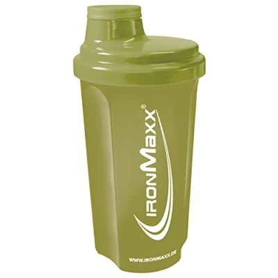 Abbildung von IronMaxx Eiweiß Shaker Navy Green Blickdicht 700ml Proteinshaker mit Drehverschluss, Sieb &amp; Mess Skala auslaufsicher, spülmaschinengeeignet frei vom Weichmacher BPA DEHP