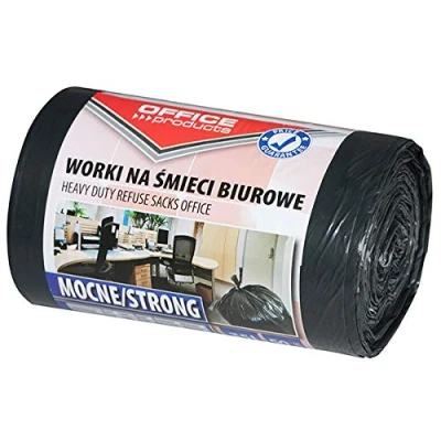 Abbildung von Office Products 22021213 05 Müllbeutel 35 L 50 Stück Stark LDPE Müllsäcke Mülltüte Abfallsäcke für Den Hausmüll das Büro Farbe: Schwarz Foliendicke: 20 μm