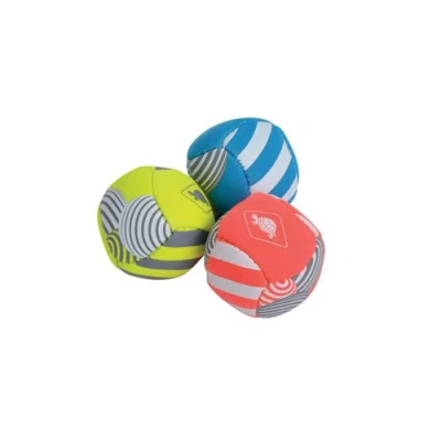 Abbildung von Schildkröt® Neopren Mini Fun Bälle, 3 Bälle zum Kicken, Werfen, Fangen, Jonglieren, Ø 5 cm, doppelwandig, gefüllt mit Kunststoff Granulat, 970145, Gelb Blau Flamingo, 970145