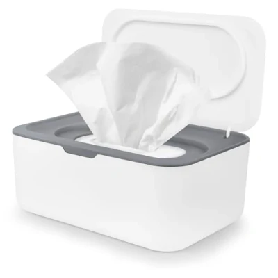 Abbildung von Vonsera Box für Feuchttücher, Feuchttücher mit Deckel, Nachfüllbare Feuchtes Toilettenpapier Baby, Feuchttuchspender Baby Zuhause und Büro, Weiß