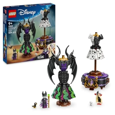 Abbildung von LEGO ǀ Disney Bösewichte Die Kleider von Malefiz und Cruella De Vil Spielzeug für Jungen Mädchen ab 9 Jahren Inkl. 2 Mini Puppen &amp; Tierfiguren Geburtstagsgeschenk Fans 43262
