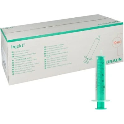 Abbildung von 100x Einmalspritzen Einwegspritzen Spritzen Injekt einzel steril verpackt (10ml, grün)