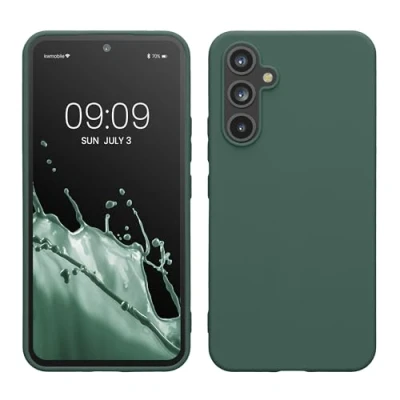 Abbildung von kwmobile Hülle kompatibel mit Samsung Galaxy A54 5G TPU Silikon Handyhülle Schutzhülle stoßabsorbierend flexibel Case in Tannengrün