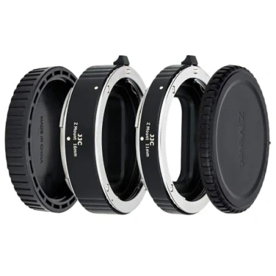 Abbildung von JJC Automatik Makro Zwischenringe (AF) für Makrofotographie 11mm/16mm Set Nikon Z Bajonett System Digitalkamera Z9 Z8 Z7 Z7II Z6 Z6II Z5 Z50 Z30 Zf Zfc usw. und Objektiv