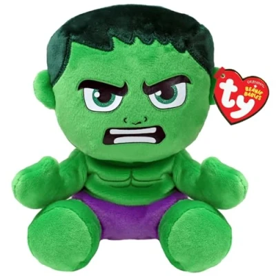 Abbildung von TY Hulk Marvel Avengers Beanie Babies Regular, Lizenziertes Baby Weichplüsch Spielzeug, Sammlerstück Kuscheliger Plüschteddy