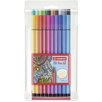 Abbildung von Premium Filzstift STABILO Pen 68 20er Pack mit 20 verschiedenen Farben