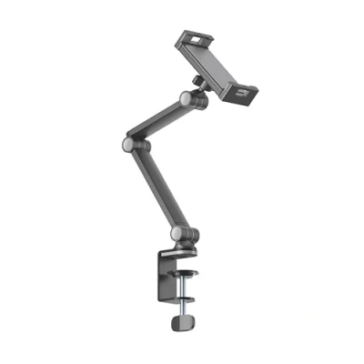 Abbildung von PureMounts® Tablet Tisch Halterung, 4.7&quot; bis 12.9&quot; Tablets, 360 drehbar, zu 1kg Tragkraft, Silikonpolster, schwarz