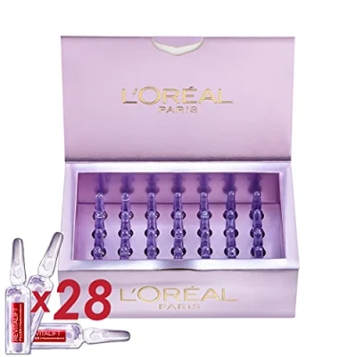 Abbildung von L&#039;Oréal Paris Ampullen, Revitalift Filler, Anti Aging Gesichtspflege, 4 Wochen Kur, Falten und Volumen, Hyaluronsäure, 28 x 1,3 ml