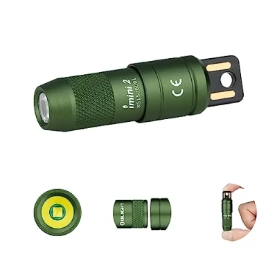 Abbildung von OLIGHT iMini 2 Mini LED USB Aufladbare Taschenlampe Schlüsselhänger mit magnetischen Basis, 50LM 19,5g EOS Schlüsselbund Handlampe, IPX6 Kleine Flashlight für Camping, Outdoor, Notfälle (OD Green)