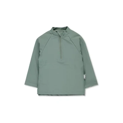 Abbildung von Sterntaler Langarm Schwimmshirt UV Shirt Unisex mit Schutz 50+ aus Bademodenstoff Reißverschluss und Stehkragen Rashguard Baby Kinder für Badespaß mattgrün, 110/116