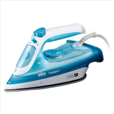 Abbildung von Braun FreeStyle 3 FI3144BL Dampfbügeleisen mit 3D FreeGlide Technologie, SuperCeramic Sohle, Ultimate FastClean, automatische Abschaltung, Tank 270 ml, 2700 W, Blau