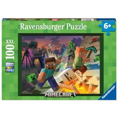 Abbildung von Ravensburger Kinderpuzzle 13333 Monster Minecraft 100 Teile XXL Puzzle für Kinder ab 6 Jahren, Geschenke