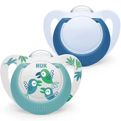 Abbildung von NUK Star Babyschnuller BPA freie Silikonschnuller 618 Monate 2 Stück, Blau