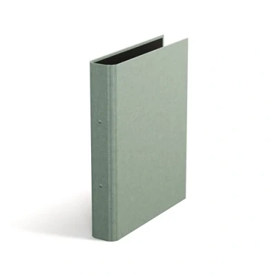 Abbildung von Bigso Box of Sweden RINGO Ringbuch mit 2 Ringen schmaler Ordner aus Faserplatte und Papier Leinenoptik Ringhefter für Dokumente, Klarsichthüllen oder Trennblätter mintgrün