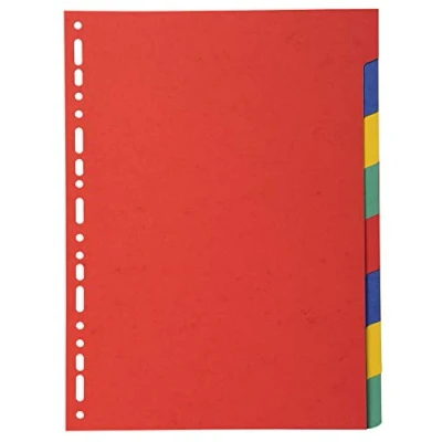 Abbildung von Exacompta 2008E Karton Register Manila für DIN A4 aus Recyclingkarton 8 teilig volle Höhe 22 x 29,7 cm vollfarbig 2 4 Farben Blauer Engel Pastellcolor Aquarel Trennblätter Trennstreifen
