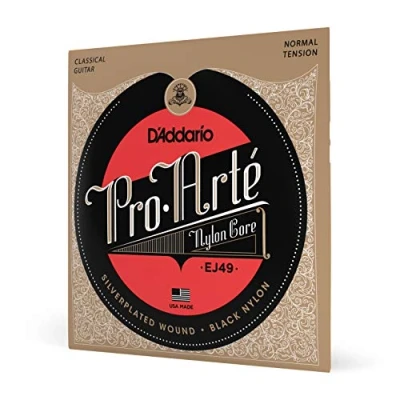 Abbildung von D&#039;Addario Gitarrensaiten Konzertgitarre Akustikgitarre Akustik Gitarre Saiten Classical Guitar Strings EJ49 Pro Arte Silver/Black/Normal Saitensatz