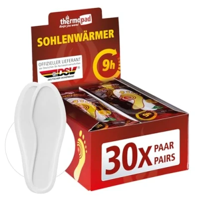Abbildung von THERMOPAD Sohlenwärmer Gr. XXL (44 46) DAS ORIGINAL: 30 Paar Wärmepads (Einlegesohle) für 8 Stunden Wärme I Sofort einsatzbereite Fußwärmer Pads Extra warme Wärmesohle Schuhe &amp; Skischuhe
