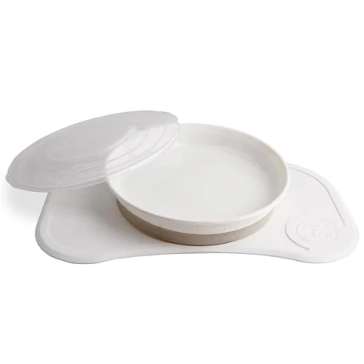 Abbildung von Twistshake Click Mat Mini 31x17 cm Tischset und Versiegelt Kinder Teller mit PP Silikon für Baby Essen, Geshirr zum Babynahrung Hochstuhl, BPA Frei, ab 6 Monaten, Weiß