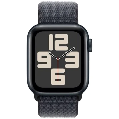 Abbildung von Apple Watch SE 2024 4G 40mm Schwarz (Schwarzes Nylon Armband)