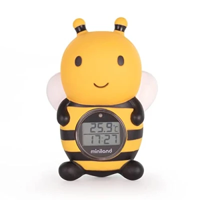 Abbildung von Miniland Wasserthermometer thermo bath bee, Baby Badethermometer und Spielzeug in einem, Raumtemperatur, Timer, 1 Stück (1er Pack)